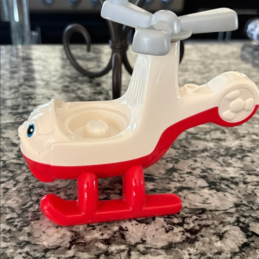 Vintage 2001 Fisher Price Little People Helicopter Red and White 94